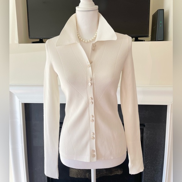 NWT Veronica Beard Aviva Rib-Knit Cardigan - Picture 5 of 9